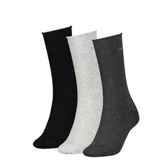 Calvin Klein 49098 sukkia naisille, musta/harmaa, 3 paria hinta ja tiedot | Naisten sukat | hobbyhall.fi