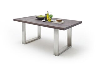 Ruokapöytä MC Akcent Castello, 22 0 x100 cm, tummanruskea/hopea hinta ja tiedot | Ruokapöydät | hobbyhall.fi