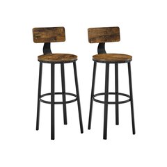 2 baarijakkaran setti, Songmics, ruskea hinta ja tiedot | Ruokapöydän tuolit | hobbyhall.fi