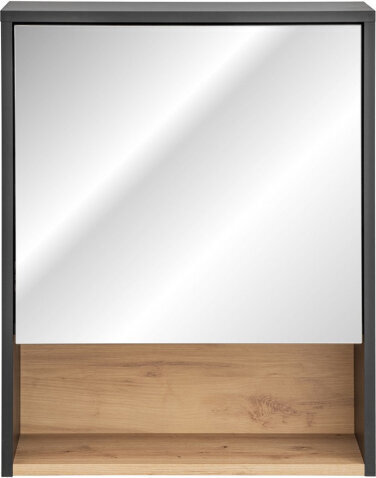 Hakano BATHROOM/HGCABINET/HOM/GALIO/DARKGREY+OAK/75x60x25 hinta ja tiedot | Kylpyhuonekaapit | hobbyhall.fi