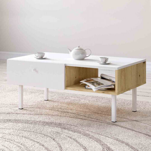 Hakano COFFETABLE/VIV/MALUM/WHITE+OAK-ARTISAN/90X38 hinta ja tiedot | Sohvapöydät | hobbyhall.fi