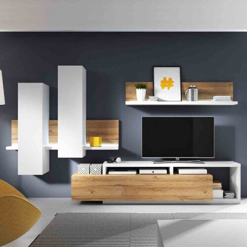 Hakano FURNITURE/SHELF/HEL/NOCTURNE/OAKGR+WHITE hinta ja tiedot | Hyllyt | hobbyhall.fi