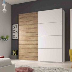 Hakano FURNITURE/WARDROBE/HEL/ORATORIO/OAKBEA+WHITE/200 hinta ja tiedot | Kaapit | hobbyhall.fi