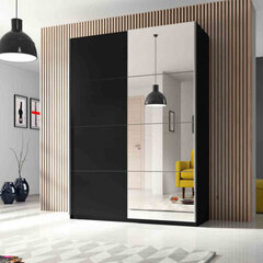 Hakano FURNITURE/WARDROBE/HEL/SONATA/BLACK/150 hinta ja tiedot | Kaapit | hobbyhall.fi