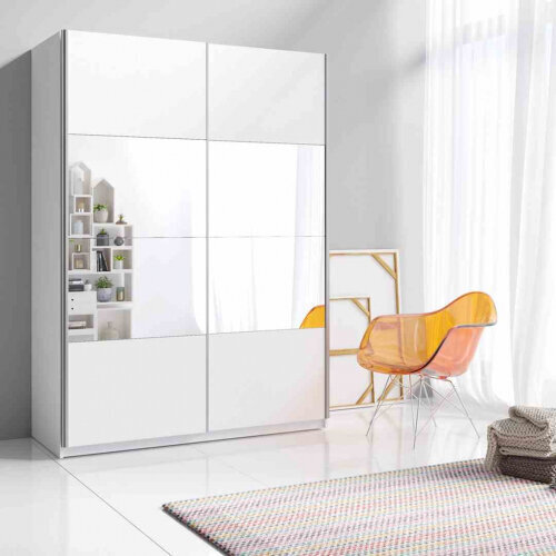 Hakano FURNITURE/WARDROBE/HEL/SONATA/WHITE/150 hinta ja tiedot | Kaapit | hobbyhall.fi