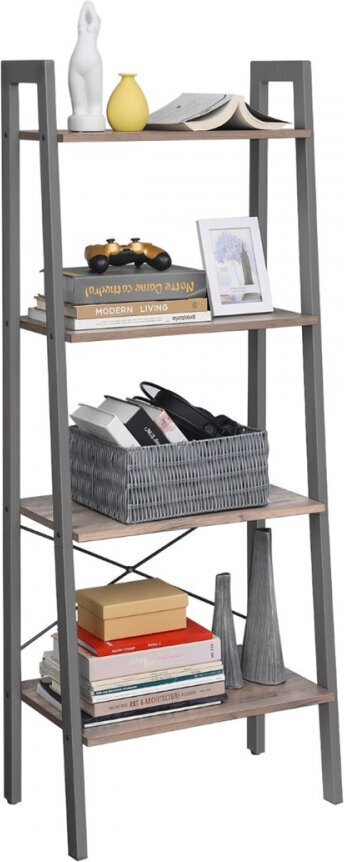 Songmics LADDERSHELF/GREIGE+BLACK/56X34X137 hinta ja tiedot | Hyllyt | hobbyhall.fi