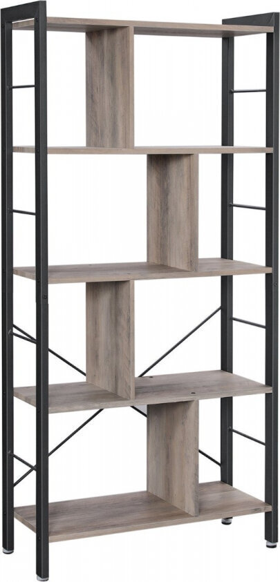 Songmics LADDERSHELF/GREIGE+BLACK/56X34X137 hinta ja tiedot | Hyllyt | hobbyhall.fi