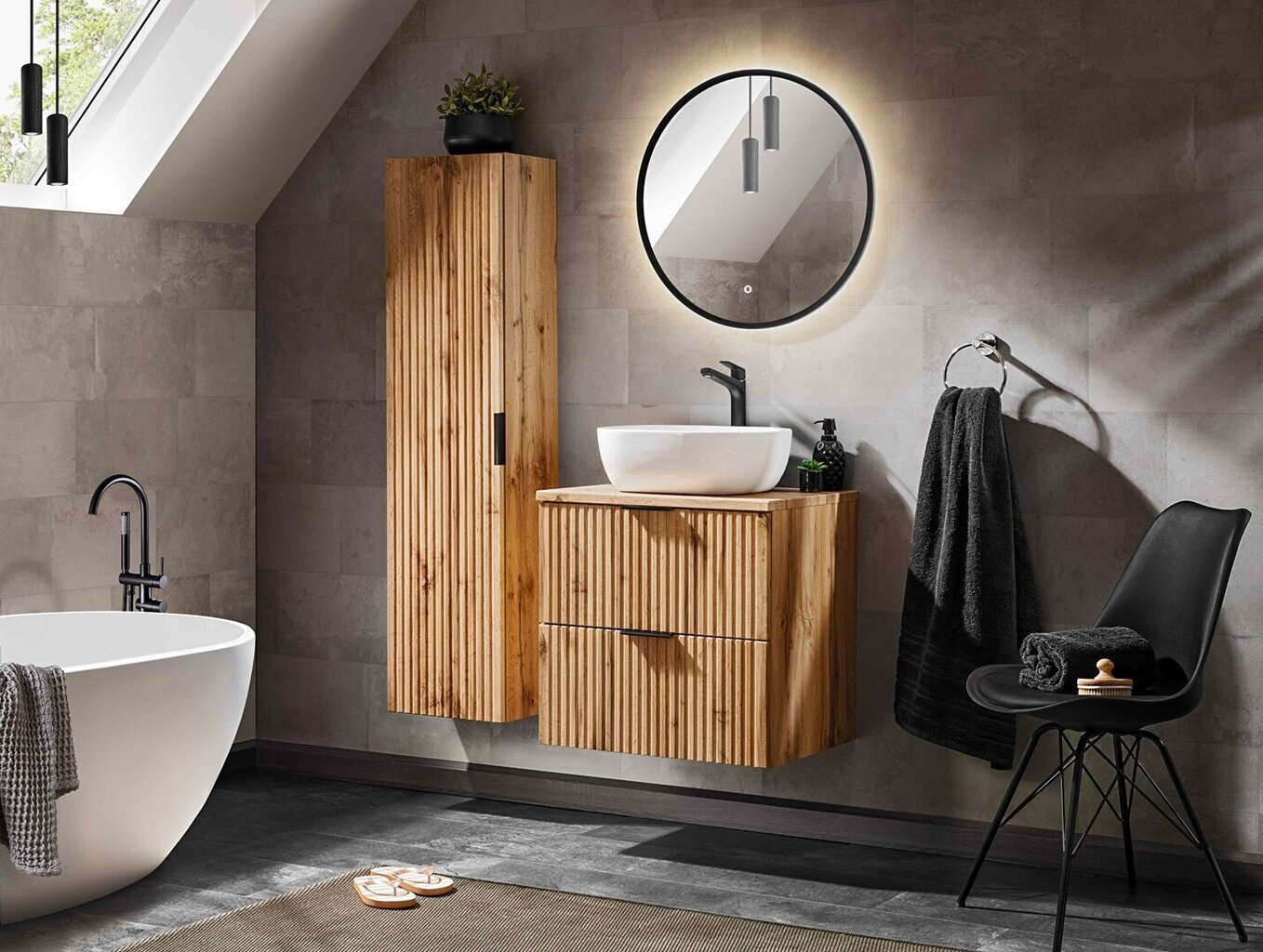 Kylpyhuonekaapin pöytälevy, Hakano Nirvana, ruskea hinta ja tiedot | Kylpyhuonekaapit | hobbyhall.fi