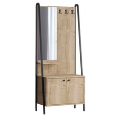 Hallin teline, Asir, 74x170x35 cm, ruskea/musta hinta ja tiedot | Eteisen kalusteryhmät | hobbyhall.fi