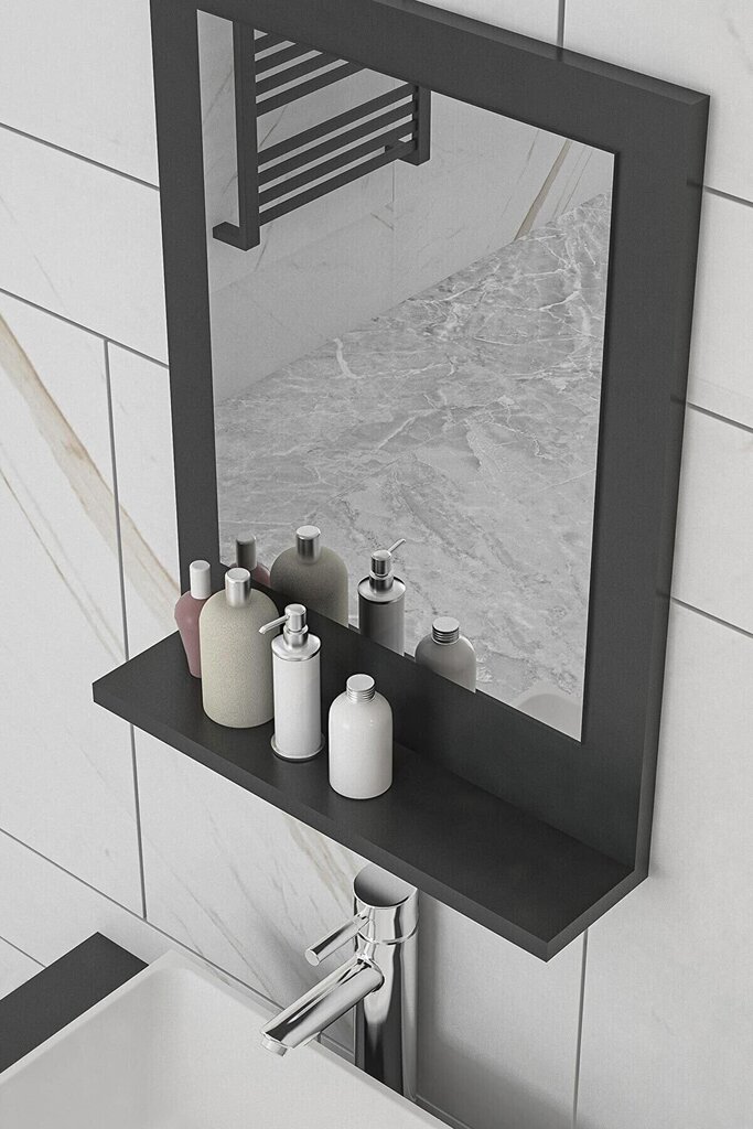 Koristeellinen peili, Asir, 45x60 cm, harmaa hinta ja tiedot | Peilit | hobbyhall.fi