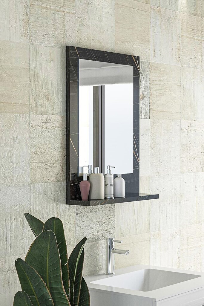 Koristeellinen peili, Asir, 45x60 cm, musta hinta ja tiedot | Peilit | hobbyhall.fi
