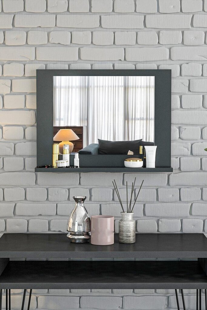 Koristeellinen peili, Asir, 60x60 cm, harmaa hinta ja tiedot | Peilit | hobbyhall.fi