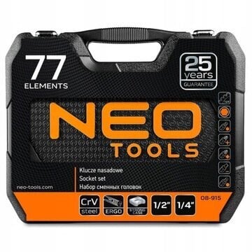 Neo Tools 77 kpl työkalusetti hinta ja tiedot | Käsityökalut | hobbyhall.fi