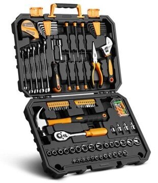 Deko Tools DKMT128 työkalusarja, 128 osaa hinta ja tiedot | Käsityökalut | hobbyhall.fi