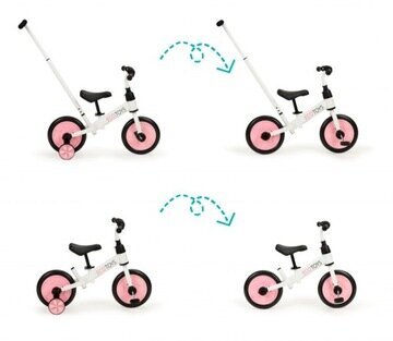 Ecotoys 1247 tasapainopyörä 12" valkoinen, pinkki hinta ja tiedot | Potkupyörät | hobbyhall.fi