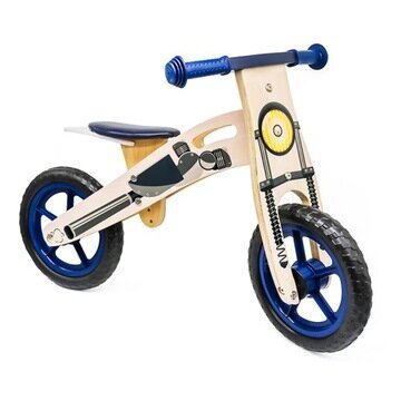 Wooden Toys 65567 tasapainopyörä 12" musta, sininen hinta ja tiedot | Potkupyörät | hobbyhall.fi