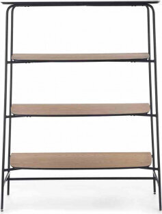 Halmar BOOKSHELF/HL/GARDOMIR/BLACK+NATURAL/110X40X140 hinta ja tiedot | Hyllyt | hobbyhall.fi