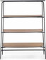 Halmar BOOKSHELF/HL/GARDOMIR/BLACK+NATURAL/110X40X140 hinta ja tiedot | Hyllyt | hobbyhall.fi