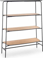 Halmar BOOKSHELF/HL/GARDOMIR/BLACK+NATURAL/110X40X140 hinta ja tiedot | Hyllyt | hobbyhall.fi