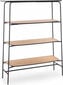 Halmar BOOKSHELF/HL/GARDOMIR/BLACK+NATURAL/110X40X140 hinta ja tiedot | Hyllyt | hobbyhall.fi