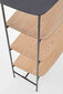 Halmar BOOKSHELF/HL/GARDOMIR/BLACK+NATURAL/110X40X140 hinta ja tiedot | Hyllyt | hobbyhall.fi