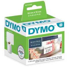 dymo paperitarrat, 70 mm x 54 mm, valkoinen, levyille, 320 kpl, 99015, s0722440 hinta ja tiedot | Tulostustarvikkeet | hobbyhall.fi