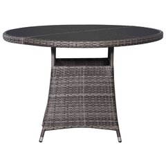 vidaXL Puutarhapöytä 110x74 cm polyrottinki harmaa hinta ja tiedot | Puutarhapöydät | hobbyhall.fi