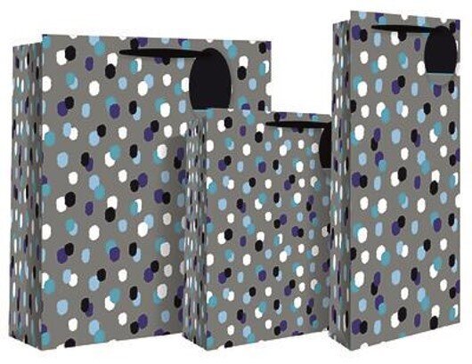 M-lahjakassi Spots sininen 25x21x10cm hinta ja tiedot | Lahjapaketointi | hobbyhall.fi