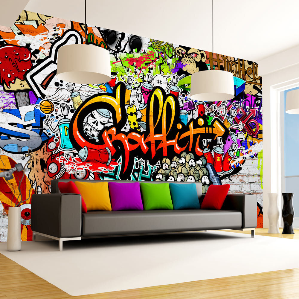 Valokuvatapetti - Colorful Graffiti 300x210 cm hinta ja tiedot | Valokuvatapetit | hobbyhall.fi