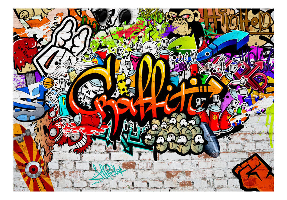 Valokuvatapetti - Colorful Graffiti 300x210 cm hinta ja tiedot | Valokuvatapetit | hobbyhall.fi