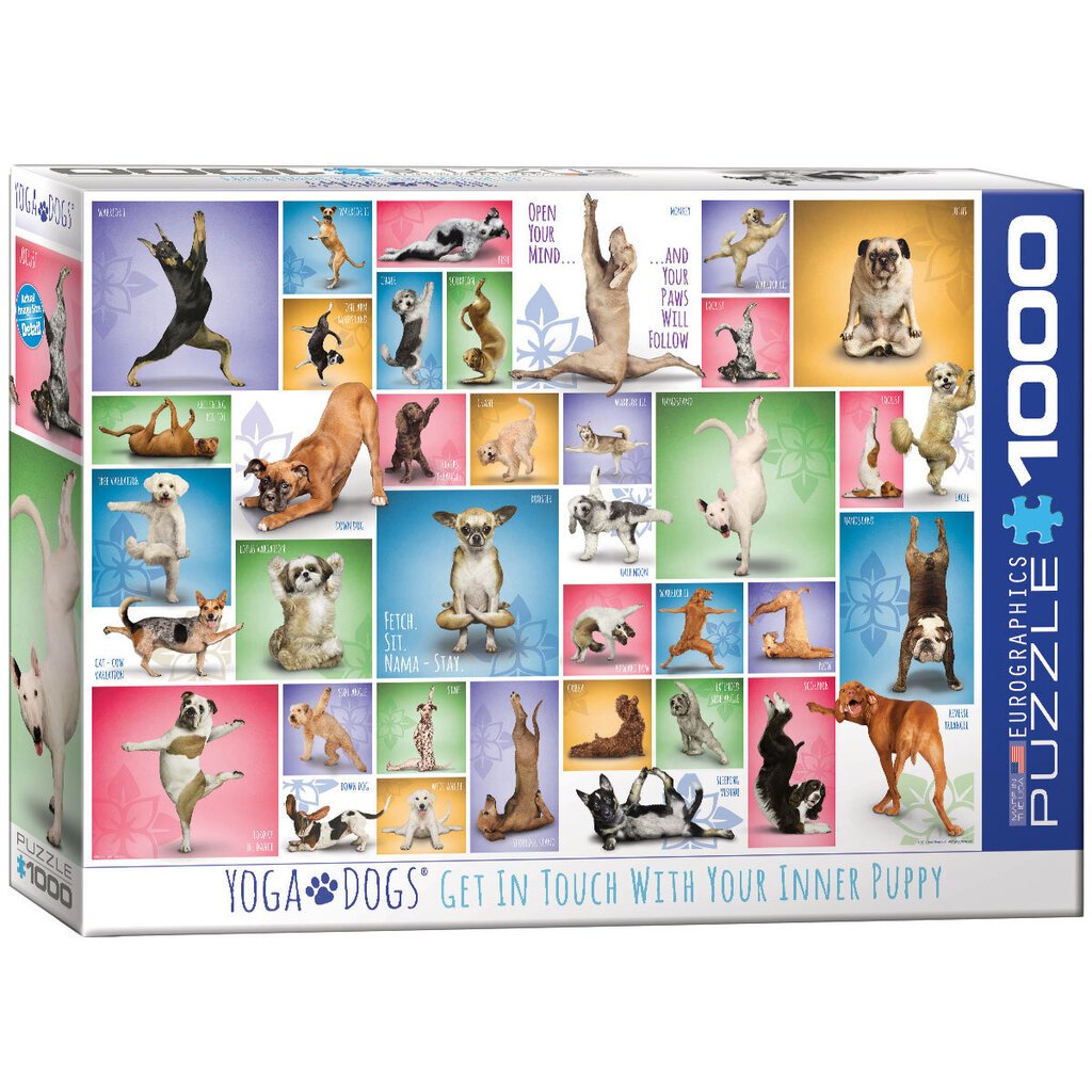 Palapeli Eurographics, 6000-0954, Yoga Dogs, 1000 kpl hinta ja tiedot | Palapelit | hobbyhall.fi