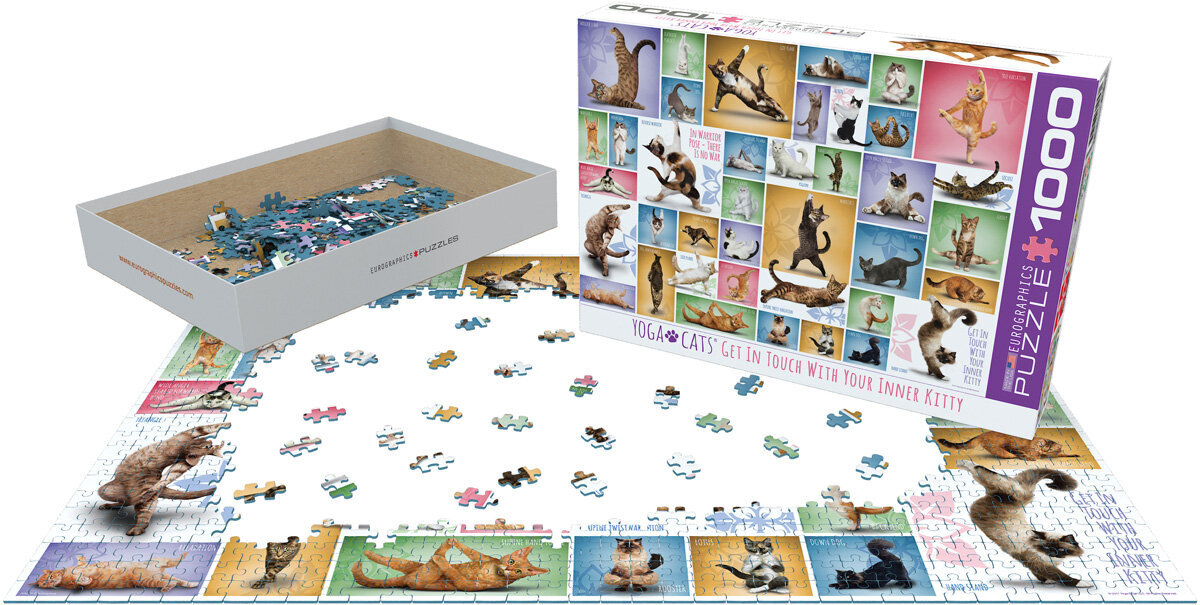 Palapeli Eurographics, 6000-0953, Yoga Cats, 1000 kpl hinta ja tiedot | Palapelit | hobbyhall.fi