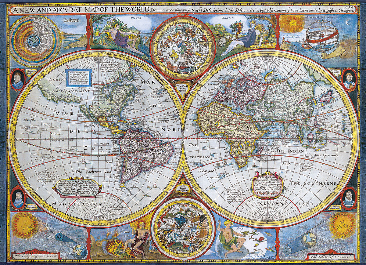 Palapeli Eurographics, 6000-2006, Antique World Map, 1000 kpl hinta ja tiedot | Palapelit | hobbyhall.fi