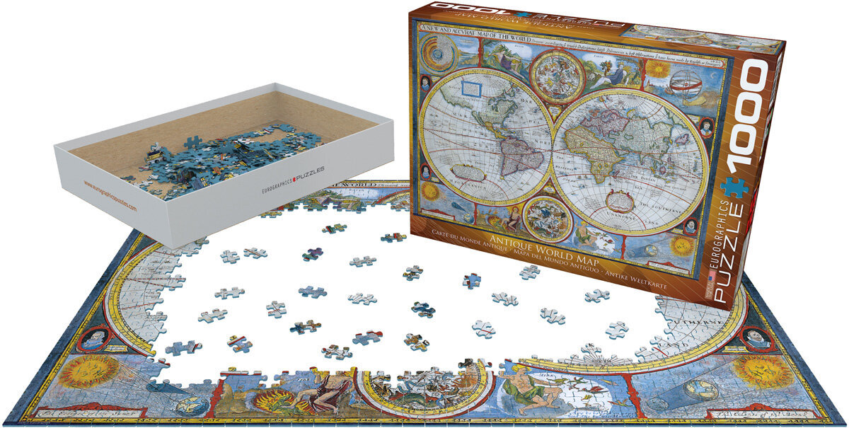 Palapeli Eurographics, 6000-2006, Antique World Map, 1000 kpl hinta ja tiedot | Palapelit | hobbyhall.fi