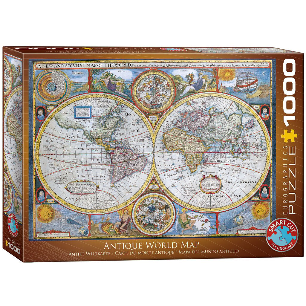 Palapeli Eurographics, 6000-2006, Antique World Map, 1000 kpl hinta ja tiedot | Palapelit | hobbyhall.fi