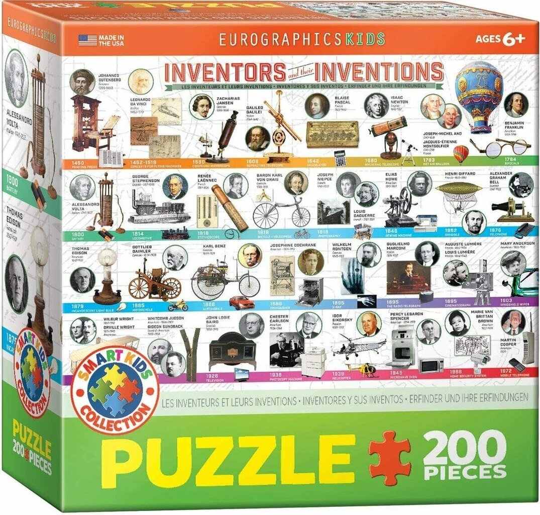 Palapeli Eurographics, 6200-0724, Inventors and their Inventions, 200 kpl hinta ja tiedot | Palapelit | hobbyhall.fi