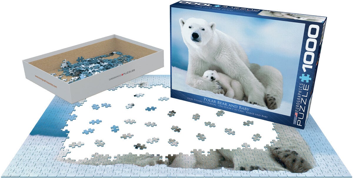 Palapeli Eurographics, 6000-1198, Polar Bear & Baby, 1000 kpl hinta ja tiedot | Palapelit | hobbyhall.fi