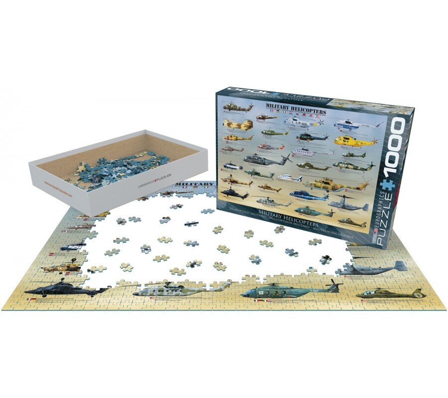 Palapeli Eurographics, 6000-0088, Military Helicopters, 1000 kpl hinta ja tiedot | Palapelit | hobbyhall.fi