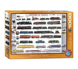 Palapeli Eurographics, 6000-0251, History of Trains, 1000 kpl hinta ja tiedot | Palapelit | hobbyhall.fi