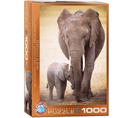 Palapeli Eurographics, 6000-0270, Elephant and Baby, 1000 kpl hinta ja tiedot | Palapelit | hobbyhall.fi