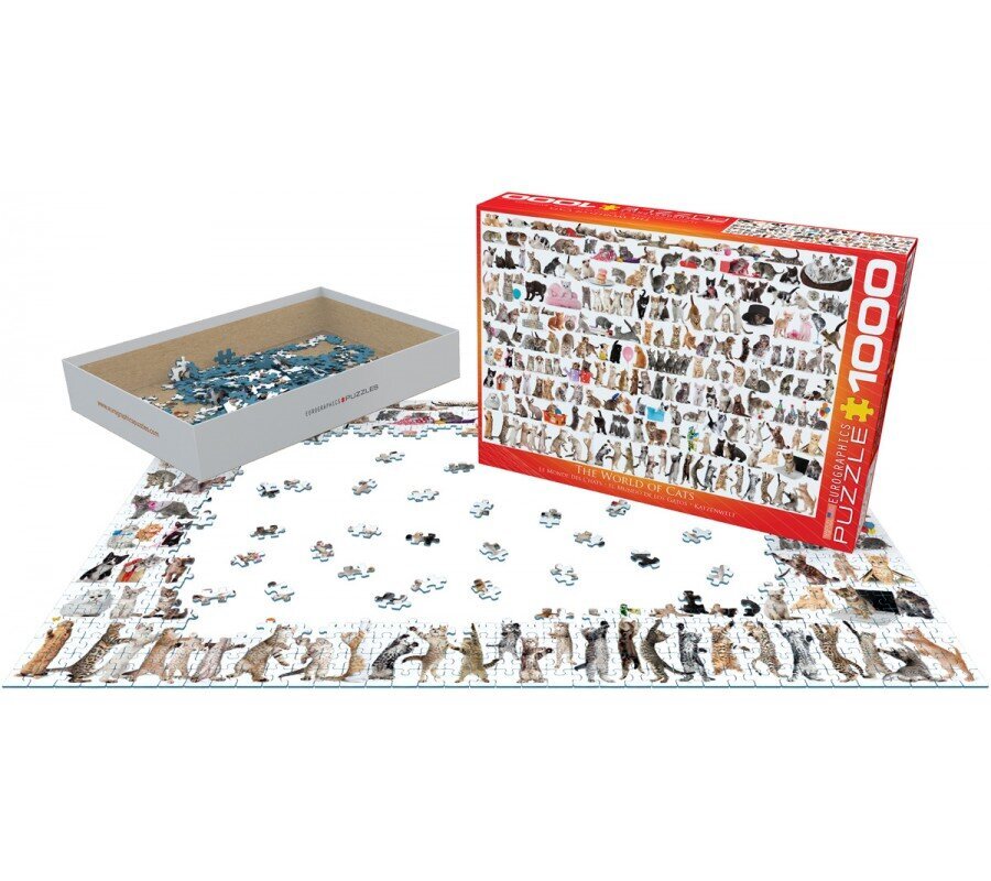 Palapeli Eurographics, 6000-0580, The World of Cats, 1000 kpl hinta ja tiedot | Palapelit | hobbyhall.fi