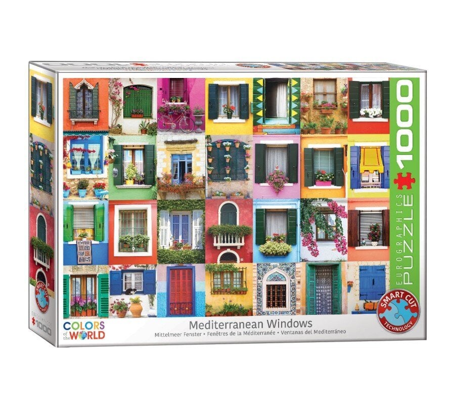 Palapeli Eurographics, 6000-5350, Mediterranean Windows, 1000 kpl hinta ja tiedot | Palapelit | hobbyhall.fi