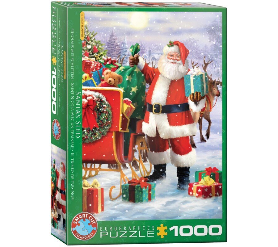 Palapeli Eurographics, 6000-5639, Santa Sled, 1000 kpl hinta ja tiedot | Palapelit | hobbyhall.fi