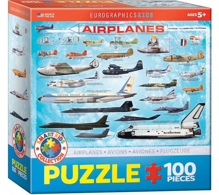 Palapeli Eurographics, 6100-0086, Airplanes, 100 kpl hinta ja tiedot | Palapelit | hobbyhall.fi