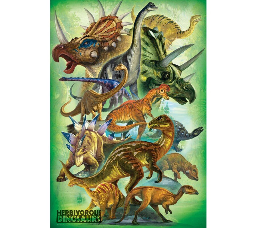 Palapeli Eurographics, 6100-0360, Herbivorous Dinosaurs, 100 kpl hinta ja tiedot | Palapelit | hobbyhall.fi