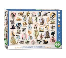 Palapeli Eurographics, 6500-0991, Yoga Kittens, 500 kpl hinta ja tiedot | Palapelit | hobbyhall.fi