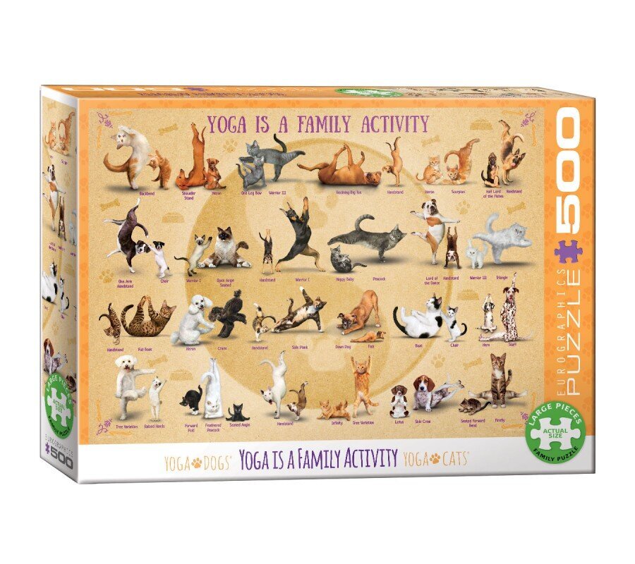 Palapeli Eurographics, 6500-5354, Yoga is a Family Activity, 500 kpl hinta ja tiedot | Palapelit | hobbyhall.fi