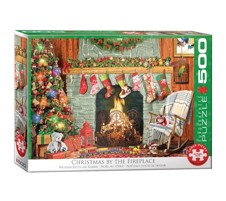 Palapeli Eurographics, 6500-5502, Christmas by the Fireplace, 500 kpl hinta ja tiedot | Palapelit | hobbyhall.fi