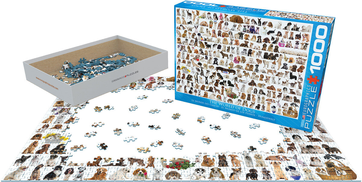 Palapeli Eurographics, 6000-0581, The World of Dogs, 1000 kpl hinta ja tiedot | Palapelit | hobbyhall.fi