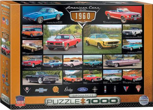 Palapeli Eurographics, 6000-0677, American Cars of the 1960s, 1000 kpl hinta ja tiedot | Palapelit | hobbyhall.fi